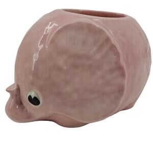 Vintage Gare Inc 1976 marked Pink Elephant Candle Vase Pot RARE